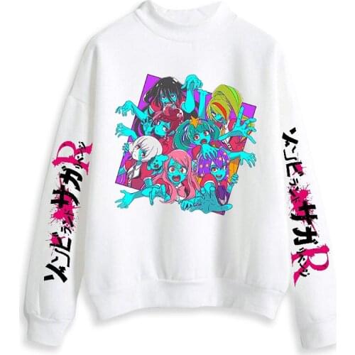 Zombie land saga Fashion Print Turtleneck Sweatshirts Women/Men Long Sleeve Sweatshirts Hot Sale Casual Streetwear Clothes