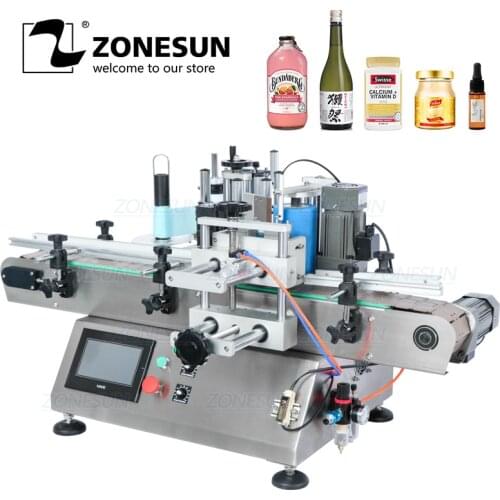 ZONESUN TB-500 Automatic Labeling Machine Sticker Disinfectant Liquid Soap Water Juice Hand sanitizer Bottles With Printer