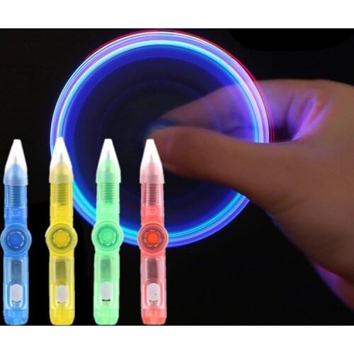 1PC 2 In 1 Light Combo Creative Invisible Glow Ink Pen Baby Kids New Magic Fingertip Top Gyro Popular Children Toys Random Color