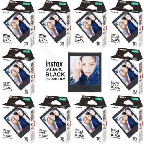 10-100 Sheets Fujifilm Instax Square Instant Film Black for Fuji SQ10 SQ6 Camera, Smartphone Share SP-3 Printer,Photo Album,Case