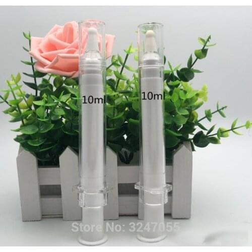 10ML 50pcs/lot Empty Plastic Airless Essecce Syringe, High Grade DIY Cosmetic Eye Cream Storage Bottle, Vacuum/Lotion Pump Conta