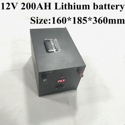 12V 200Ah Lithium Li Ion Battery Pack Built-in BMS for Solar System/electric Boat/energy Storage System/RV/solar Panel+charger