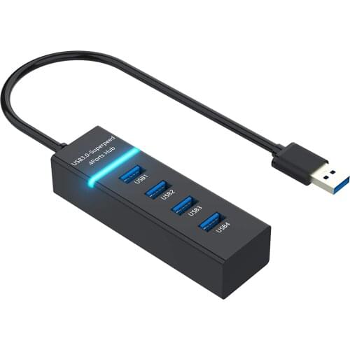 4-Port USB 3.0 Hub Usb3.0 Extension hub Fast Data Transfer USB Hub Extender Extension Connector Compatible Windows PC, Mac