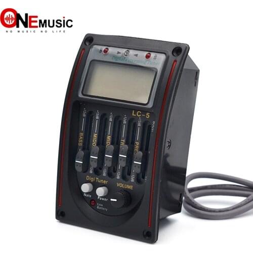 5 Bands Acoustic Guitar Pickup Preamp EQ Equalizer with Digital Tuner Pegar Instrumentos Guitar Parts