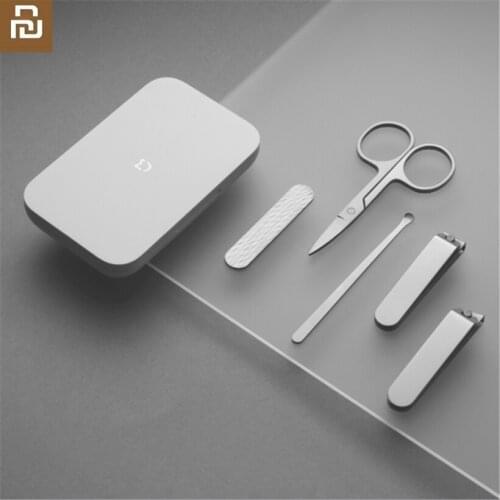 5pcs Xiaomi Mijia Stainless Steel Nail Clippers Set Trimmer Pedicure Care Clippers Earpick Nail File Professional Beauty Tools