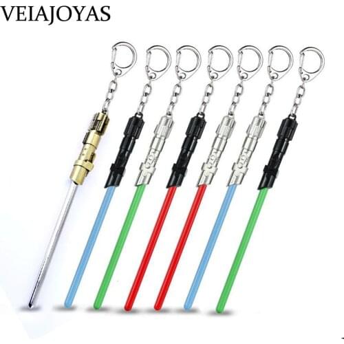 7color Star Wers lightsaber Keychain Master Yuda Sword Alloy Key Rings Cosplay Accessories fashion jewelry chaveiro Llavero gift