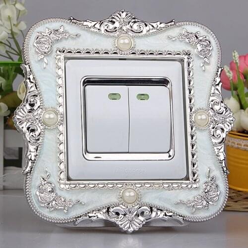 86 European Pearl Switch paste Acrylic Lamp switch Decorating sleeve outlet decoration Resin protective sleeve