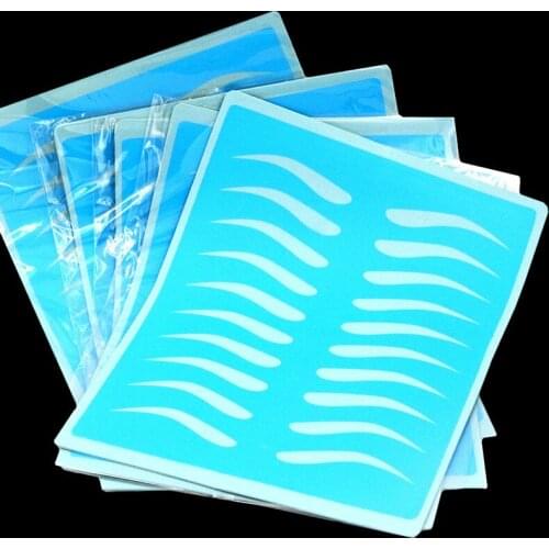 6PCS/LOT Tattoo Accessory Blue Silica Gel Makeup Eyebrow Tattoo Practice Skin Faux Double Face For Starter Wholesale