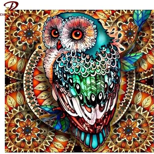 Full Drill Diamond Painting Owl 5D Rhinestone Embroidery Cross Stitch Mosaic Square/Round Wall Art Decor Mural
