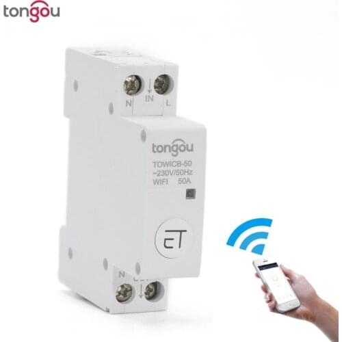 18mm Din Rail WIFI Circuit breaker Smart Switch Remote control by eWeLink APP for Smart home