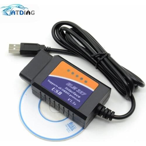 Newest ELM327 USB V1.5 OBD2 Car Diagnostic Scanner ELM 327 V 1.5 OBD 2 OBDII Interface PC-Based Auto Diagnostic-Tool OBD-II Scan