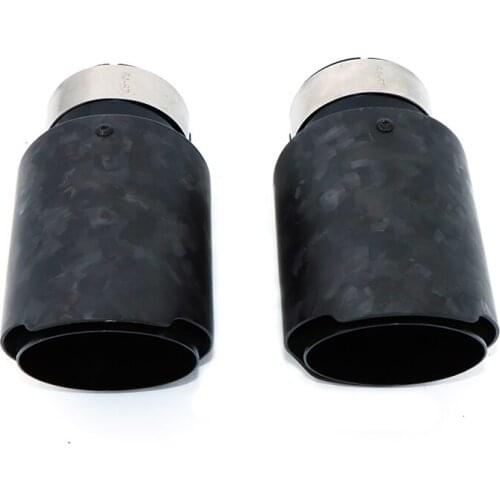 Car Glossy Carbon Fiber Muffler Tip Exhaust System Pipe Mufflers Nozzle Universal Straight Stainless Black dz006