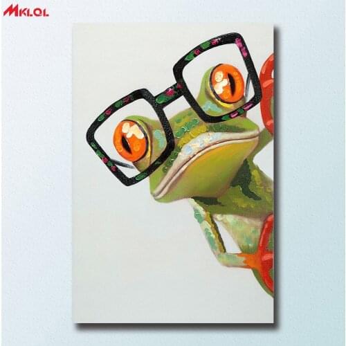 Large Wall Art, Wall Decor Wall Painting Peeking-Frog oil Painting Print Nice Painting wall picture for living room no frame