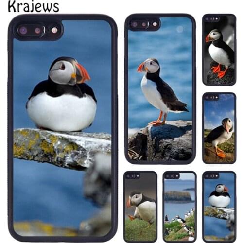 Krajews Atlantic Puffin Faroe Islands Phone Case For iPhone X XR XS 11 12 Pro MAX 5 6 6S 7 8 Plus Samsung Galaxy S7 S8 S9 S10