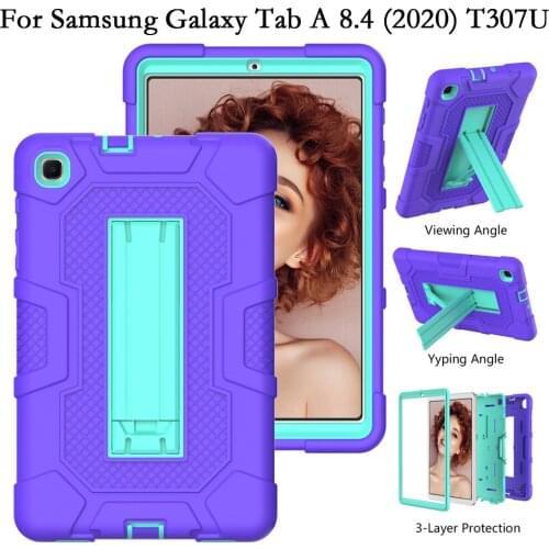 Case for Samsung Galaxy TabA Tab A 8.4 2020 T307 T307U Cover Heavy Shockproof Stand Tablet PC TPU Silicone Shell Fundas