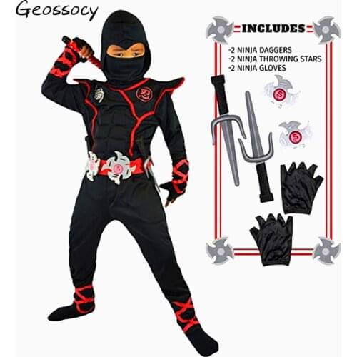 Ninja Costume kids Ninjago-Costume Boy Girl Halloween Party Fancy Dress Carnaval Ninja Cosplay Suit Kids Clothes Set Gift