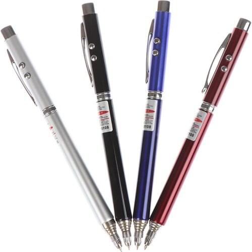 Brand New 5 In 1 Power Point Telescopic Red Laser Pointer Teaching Tool Ball LED Light Pen Hot