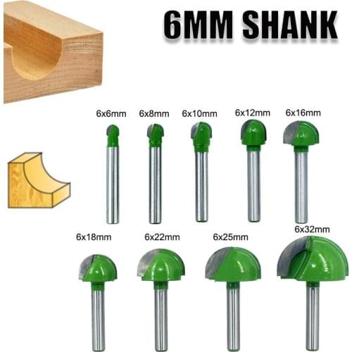 Hot Sale 6mm Shank Ball Nose End Mill Set End Mill Round Cove Box Solid Carbide CNC Radius Core Milling Bit For Woodworking