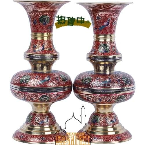 India hand painted vase modern fashion craft gift ornaments Ruyi peacock vase Home Furnishing ornaments