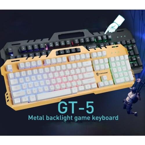 Wired Luminous Backlit Keypad,Aluminum Alloy Panel,104 Keys, Waterproof Gaming Keyboar,Mechanical Feel,Game,Home, Office, Gamer
