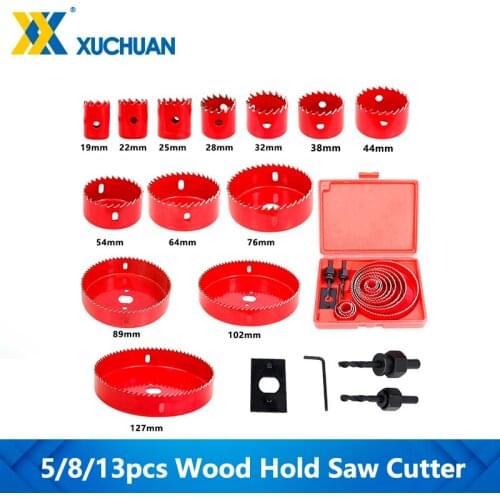 Wood Hole Saw Cutter Set Carbide Core Drill Bit 19-127mm For Wood Metal Alloy Cutting Opener Drilling Bit HSS Drill Bit Set