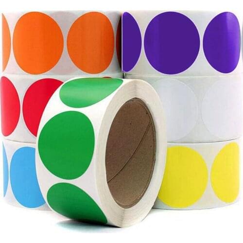 Round Colorful Coding Label Stickers Dots Kids Toy Stickers Decoration Teacher Reward Writable Packaging Stationery Sticker 2021