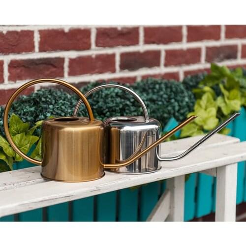 1pc 1.3L Plants Watering Can Stainless Steel Watering Pot Long Spout Succulents Watering Kettle Gardening Tool
