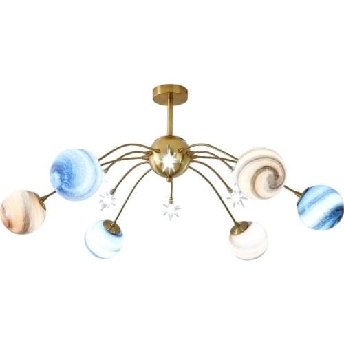 Wandering earth chandelier Nordic modern minimalist led living room dining room children bedroom planet lighting globe lamps