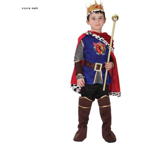 M-XXL Fairy Tales Boys Halloween Prince Costume Kid Children European Middle Ages King Cosplay Carnival Purim Parade Party Dress