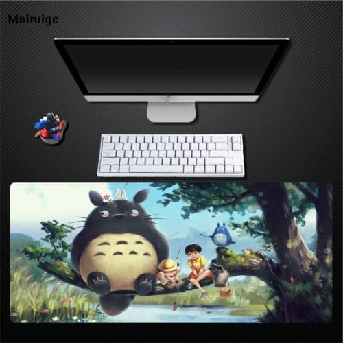 Mairuige Hot Sale HD Anime Cute Totoro Mouse Pad Large Rectangular Size 400X900 Mouse Pad Keyboard Pad Gaming Accessories