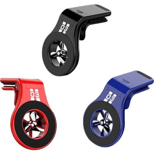 Cross-border Air Outlet Aromatherapy Metal Magnetic Car Holder Three Generation Aromatherapy L Type Black/ Blue/ Red