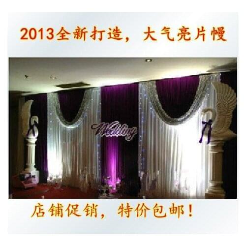 2014 new wedding backdrops 3X6Meters Ice Material Soft Wedding Backdrops Wedding stage decor