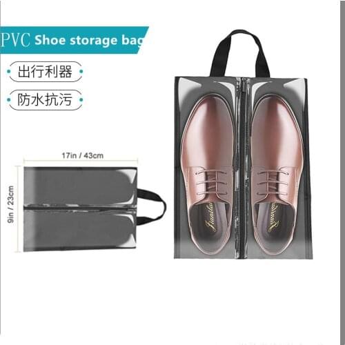 2020 New Hot Fashion 4 Colors Portable Travel Shoe Bag Zip View Window Pouch Storage Waterproof Organizer