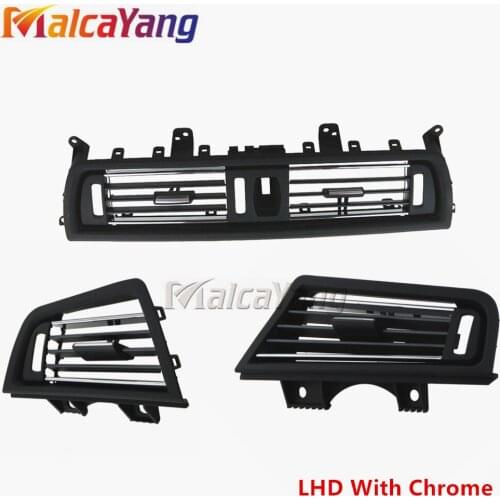New LHD Front Row Wind Left Center Right Air Conditioning Vent Grill Outlet Panel With Chrome Plate For BMW 5 Series F10 F18
