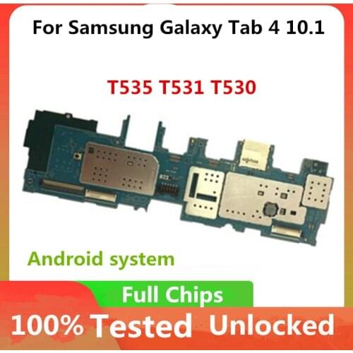 Original Unlocked For Samsung Galaxy Tab 4 10.1 Motherboard T535 T531 T530 Logic Board Mainboard Full Chips Plate EU Version MB