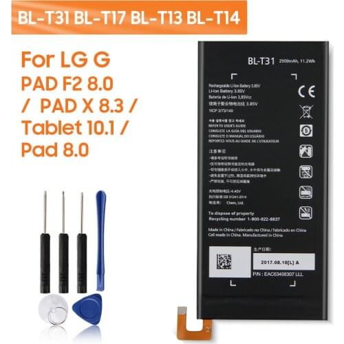 Original Replacement Phone Battery BL-T31 BL-T17 BL-T13 BL-T14 For LG G Pad 8.0 G PAD F2 8.0 tab-PX G PAD X 8.3 G Tablet 10.1