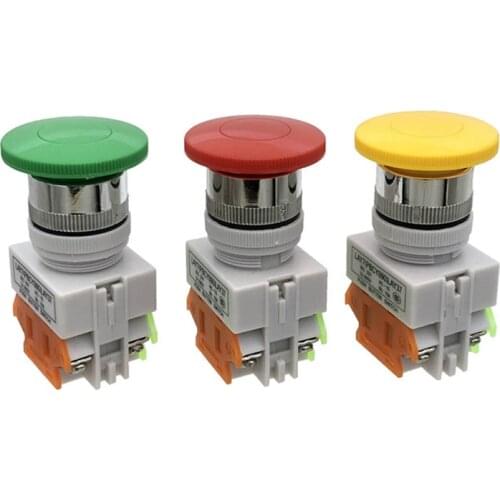 Button Switch Lay37-11m (PBC) Y090-11m Lay7-11m Mushroom Head Button 22mm Red Green Yellow