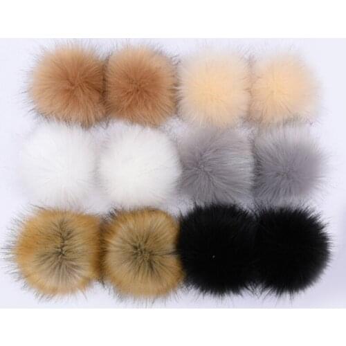 1PCS 8-10Cm Fur Pompom Mink Pom Poms Color DIY Imitated Fox Plush Pendant Imitating Craft Fur Ball Clothing Fur Ball Accessorie