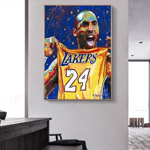Great Basketball Player idol Kobe Bryant 24 Poster Living Room Decoration Canvas Painting Wall Art Home Deocor (No Frame)