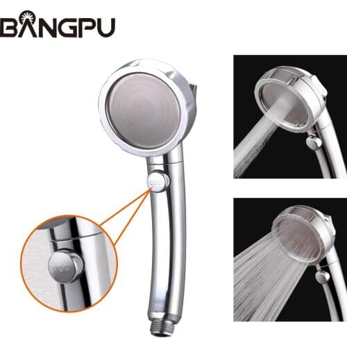 BANGPU Hand Shower Multifunction Adjustable High Pressure Shower Head SPA Rain Handheld Shower Saving Water Shower Head Chrome