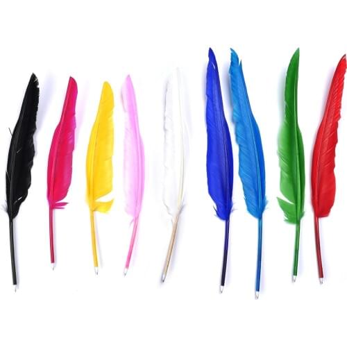 12colors Cute Feather Ballpoint Pens Kawaii Plush Ball Pens For Writing School Office Supplies Novelty Stationery