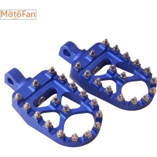 Blue Bicycle Highway Footrest Front Rider Pedal Offroad Wide Foot Pegs MX Rotating Style Fit For Harley Dyna Chopper Bobber