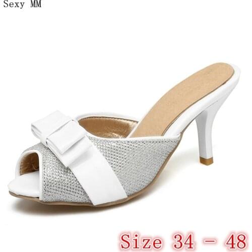 Peep Toe High Heels Women Slingback High Heel Shoes Pumps Woman Party Wedding Shoes Plus Size 34 - 40 41 42 43 44 45 46 47 48