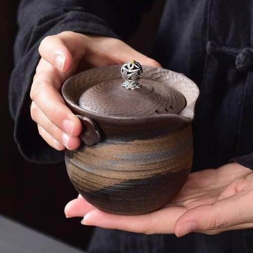 Japanese Manual Stoneware Tureen Ceramic with A Single Large Sancai Home Tea Bowl Porcelain Teapot Ceramic Tea Pot Tea Carafe