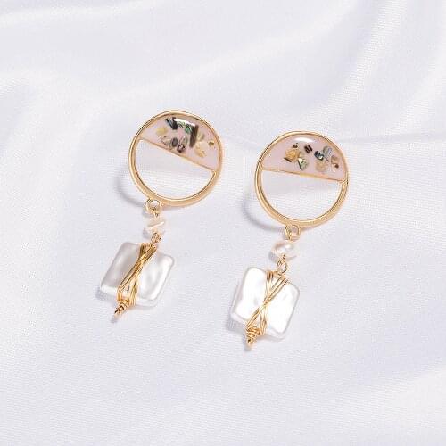 2020 New Style Oil Color Earrings Womens Retro Simple Pearl Earring High Quality Wedding Jewelry