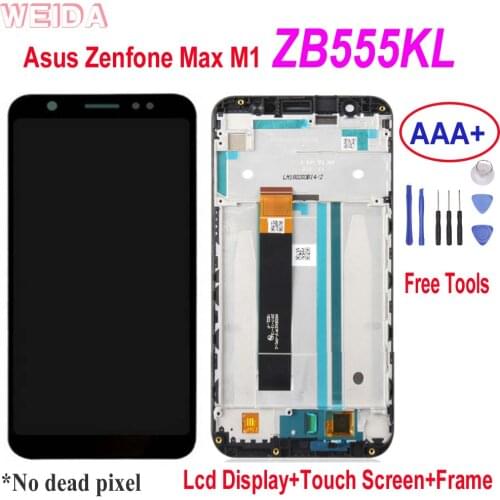 5.5" For Asus Zenfone Max M1 ZB555KL LCD Display Touch Screen Digitizer Glass Sensor Assembly With Frame Replacement for ZB555KL