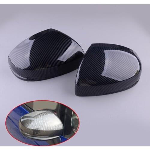 1Pair Carbon Fiber Style ABS Side Rearview Mirror Cover Trim Cap Fit For Honda Fit Jazz 2014 2015 2016 2017 2018