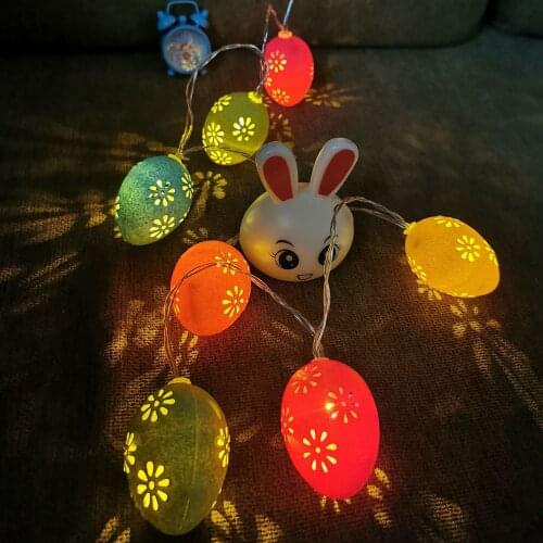 10/20/40PCS LED Light String Colorful Easter Egg Hollow Appearance Party Festival Atmosphere Decor Battery Operated