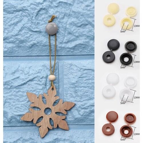 100Pcs Black Decor Screw Caps Plastic Covers Colorful Hinged Furniture Exterior Brown Snap Buttons