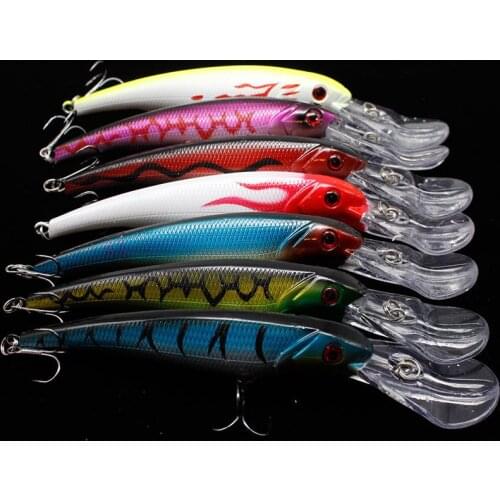 2pcs Lure Hard Bait Long Tongue Minnow 17cm28g ABS Superbait Boat Fishing Tow